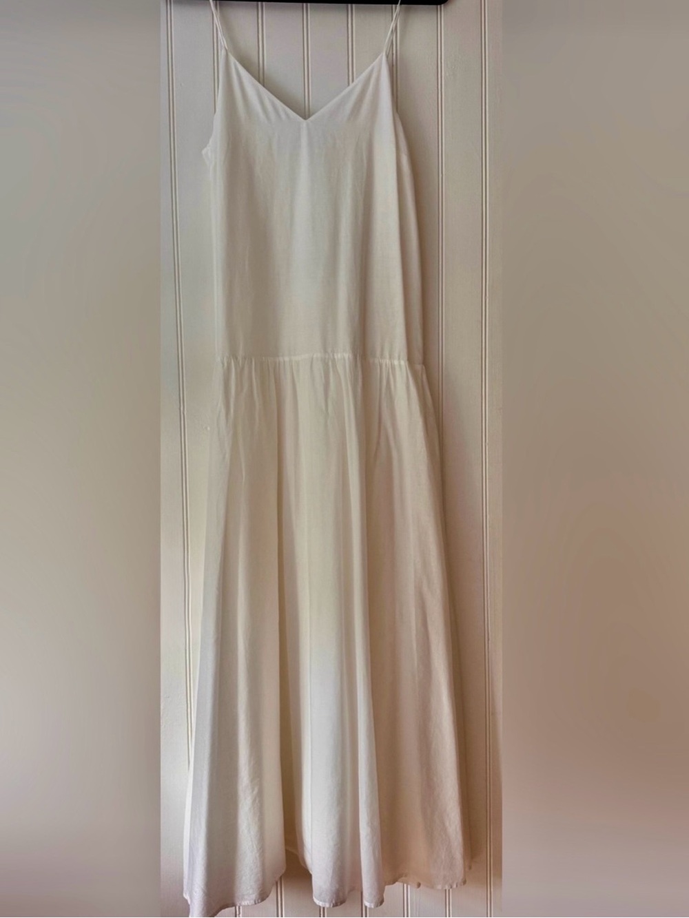 ASSEMBLY LABEL White Soft Cotton Sleeveless Midi Slip Dress, New no tags.